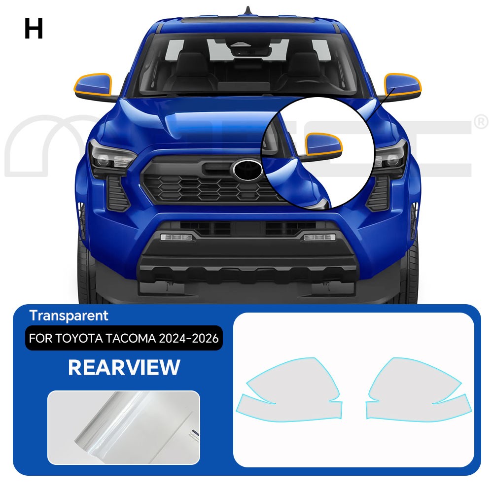 Toyota Tacoma 2024-2026 Rearview Mirror PreCut Paint Protection Clear Bra PPF