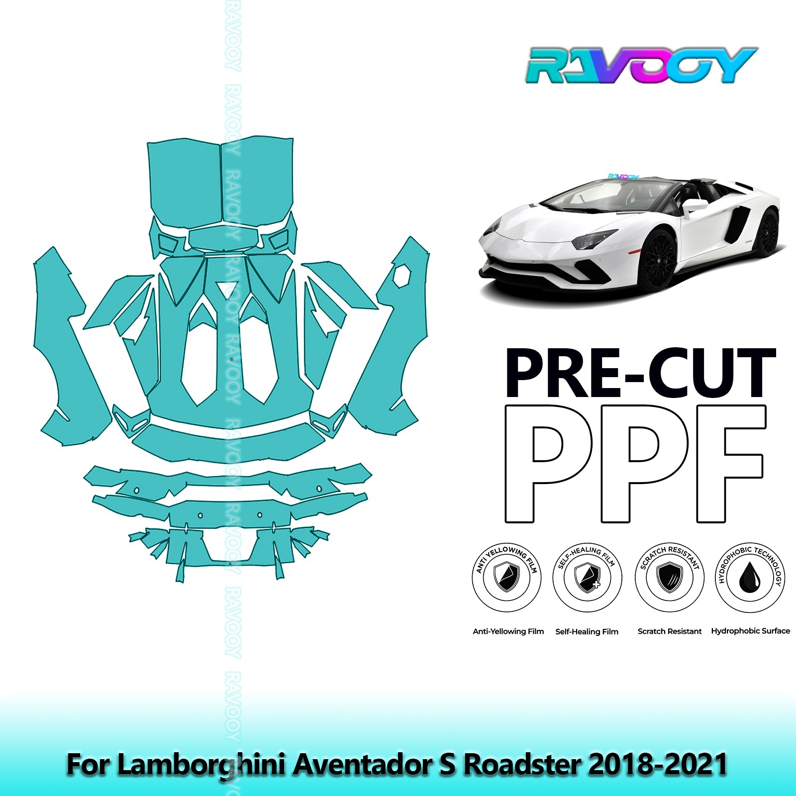 PreCut Paint Protection PPF Kit For Lamborghini Aventador S Roadster 2018-2021