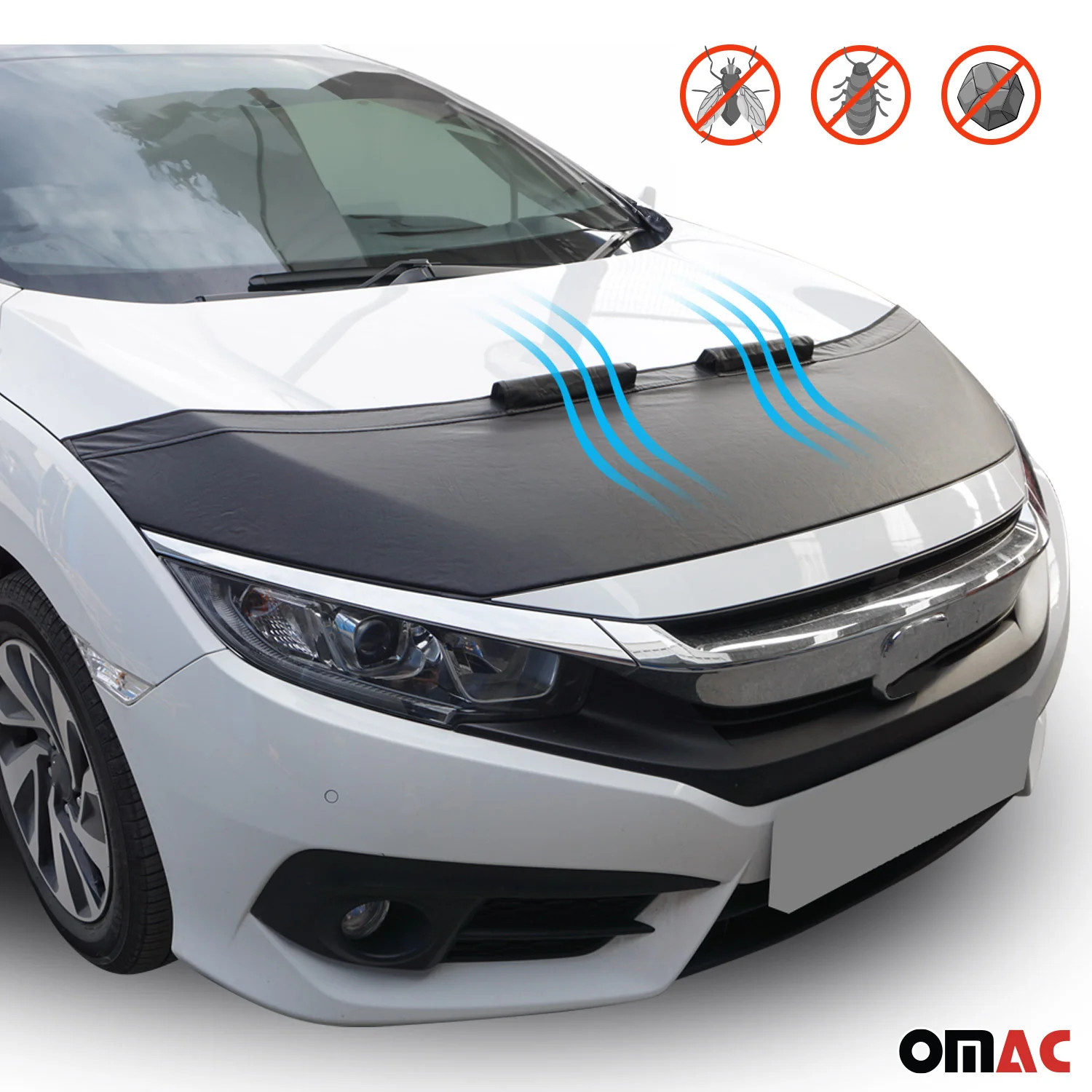 Car Bonnet Mask Hood Bra for Audi A6 S6 A6 Quattro 2012-2018 Black 1 Pc
