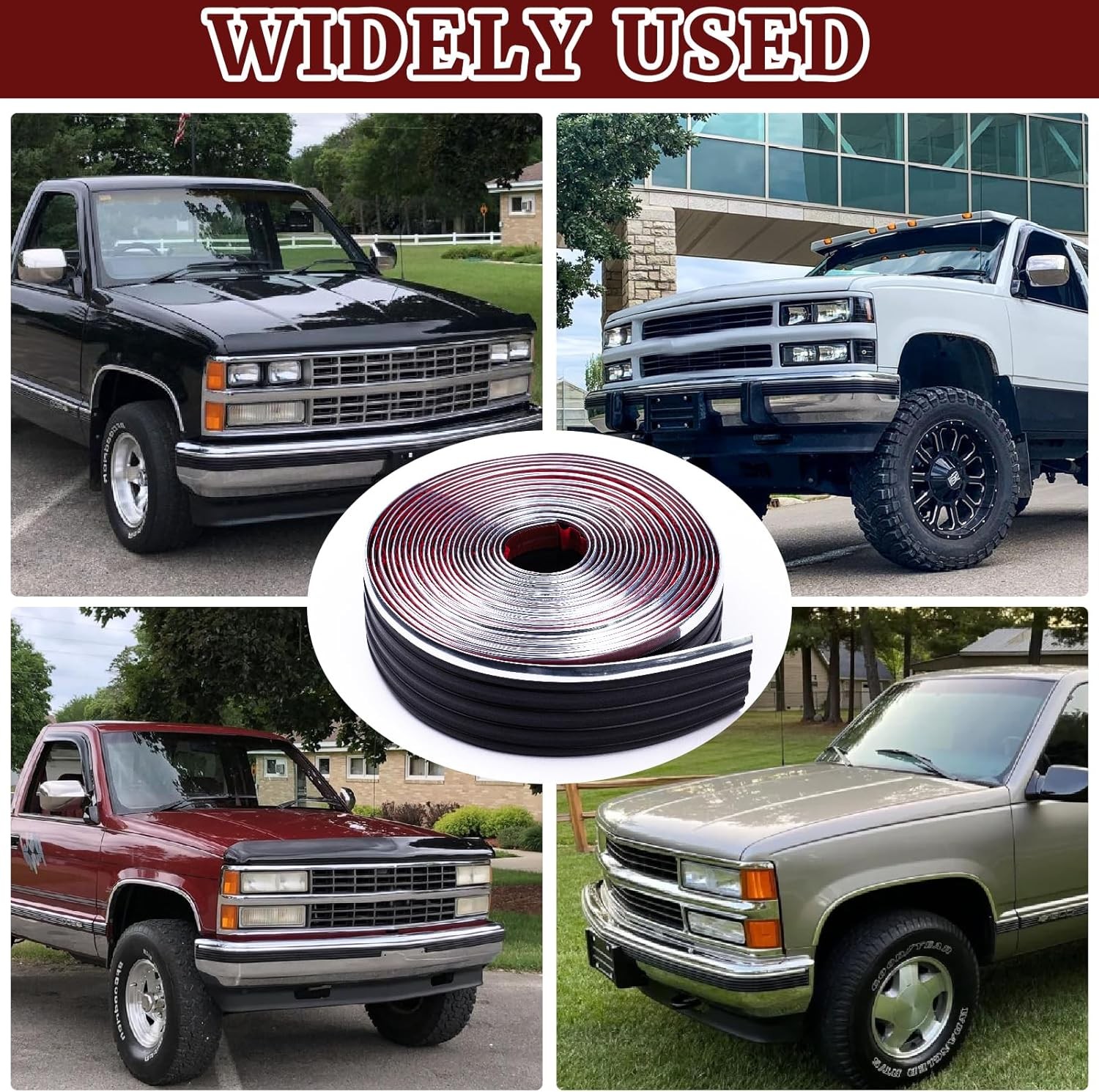 4M Chrome Body Side Trim Molding Universal For 1988-1998 Chevy/GMC trucks SUVs
