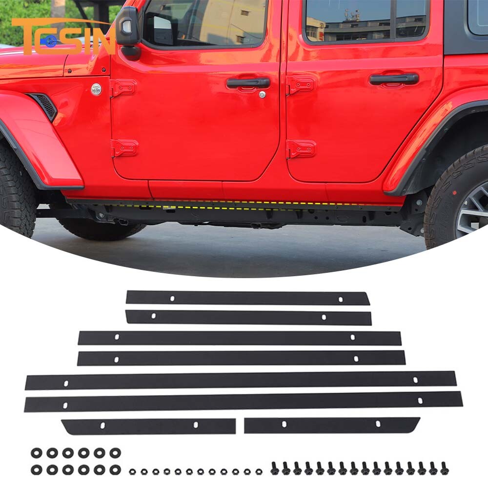8X Pinch Weld Cover Rocker Panel Guard Trim for 2018-2024 Jeep Wrangler JL JT