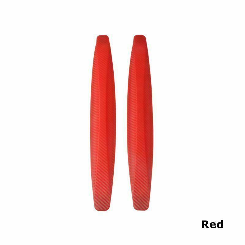 2Pcs Car Bumper Guard Carbon Fiber Anti-rub Strip Body Corner Protector Adhesive