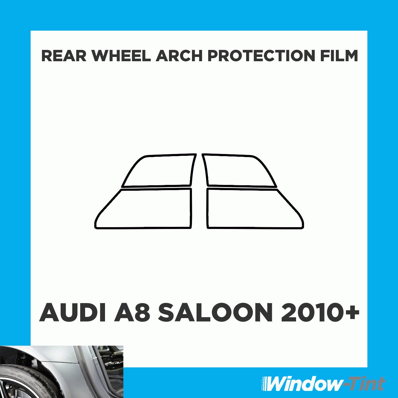 For Audi A8 4-door Berlina 10+ CLEAR Rear Wheel Arch Protection Film PPF