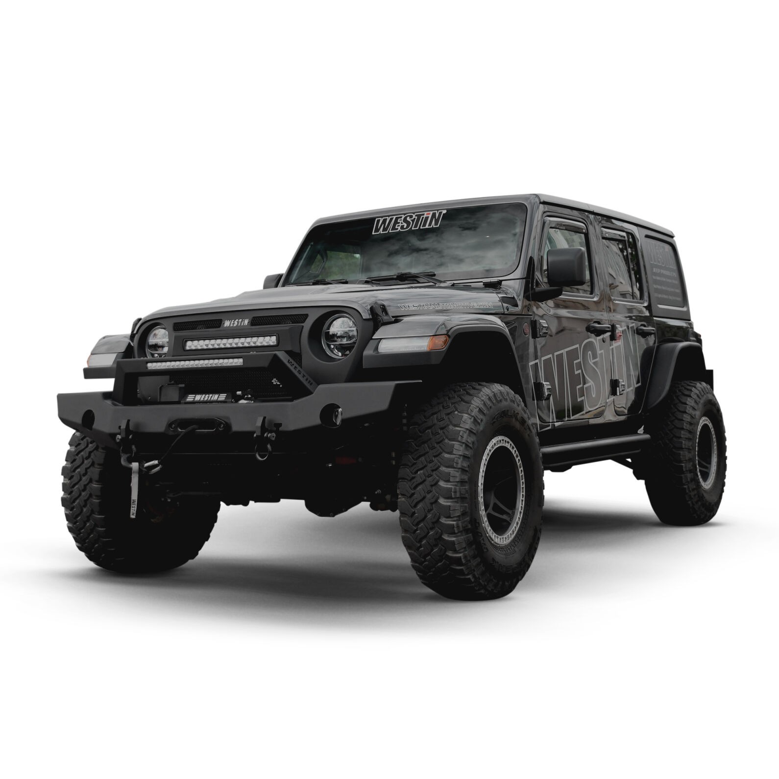 WJ2 Full Width Front Bumper w/ LED Light Cut-Out Black #59-80125 Westin