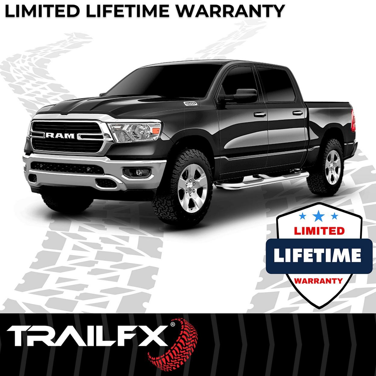 TrailFX A0046S 3 Inch Round Bent 60 Degree Pol Stainless Steel W/O End Caps Rock