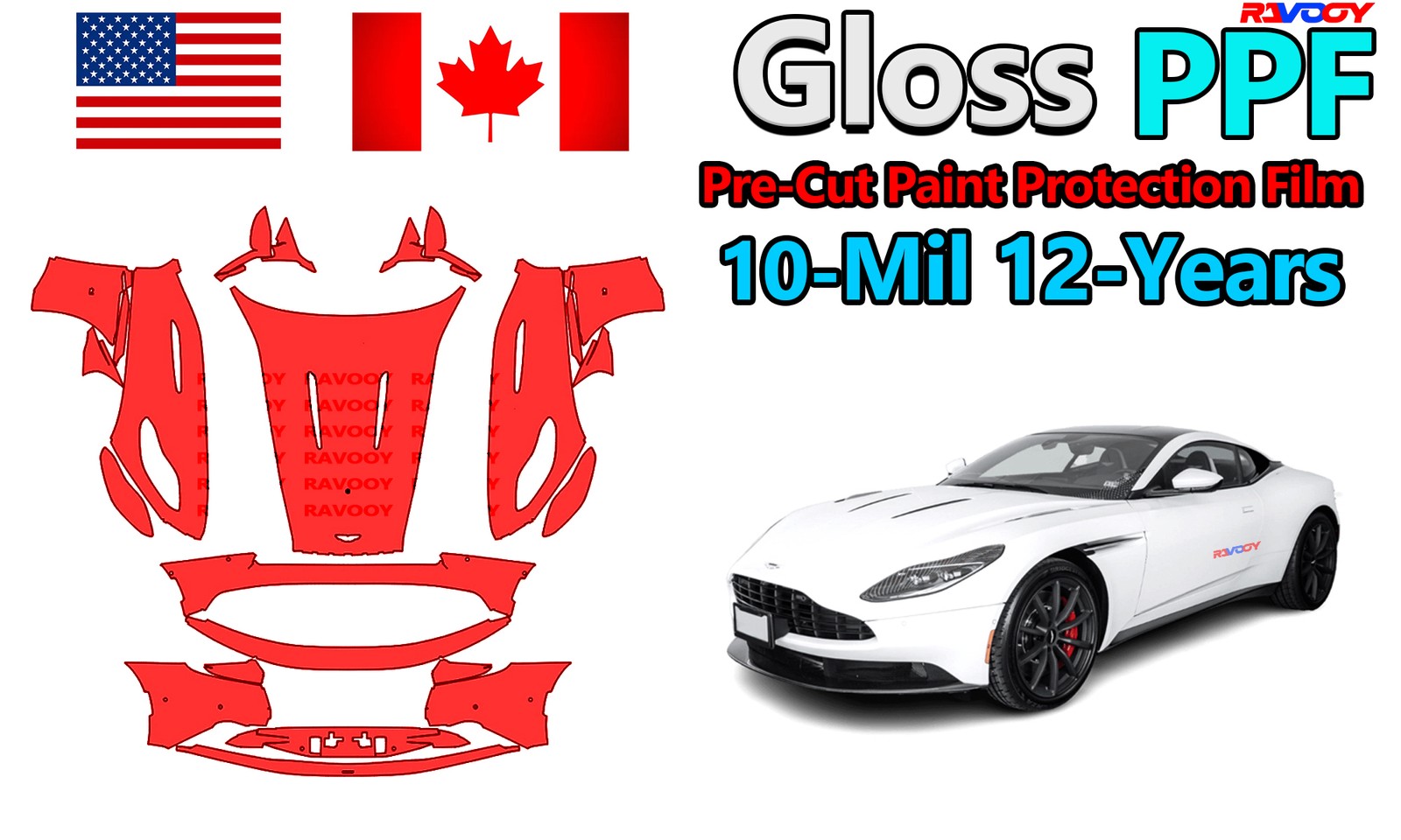 PreCut PPF Paint Protection Film For Aston Martin DB11 V12 2017-2022