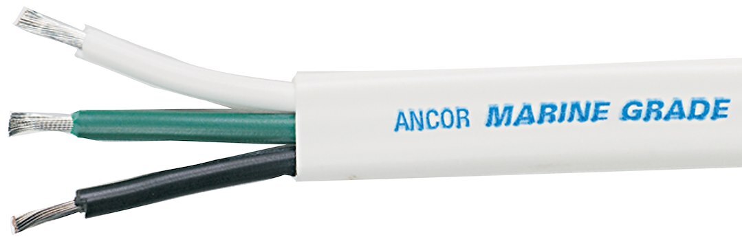 ANCOR 100′ 12/3 TRIPLEX FLAT WHT/BLK/GRN- 131310