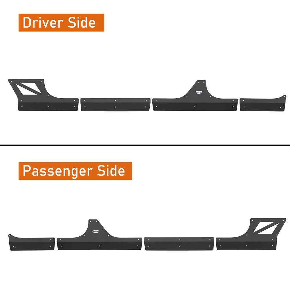 Steel Body Armor Rocker Panel Cladding For Jeep Wrangler JL 2018-2025 4-Door