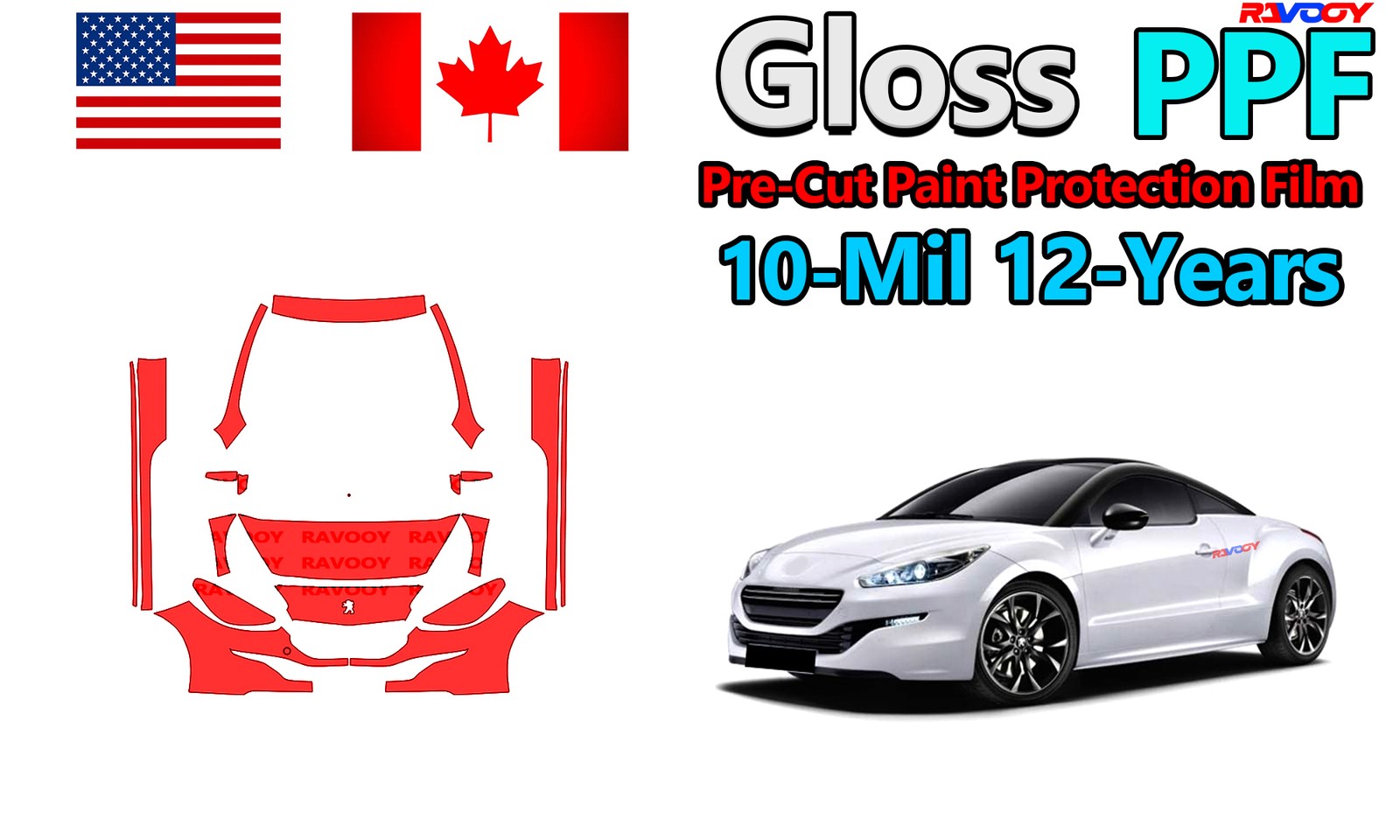 reCut PPF Paint Protection Film For Peugeot RCZ Sport-GT Line Coupe 2013-2016