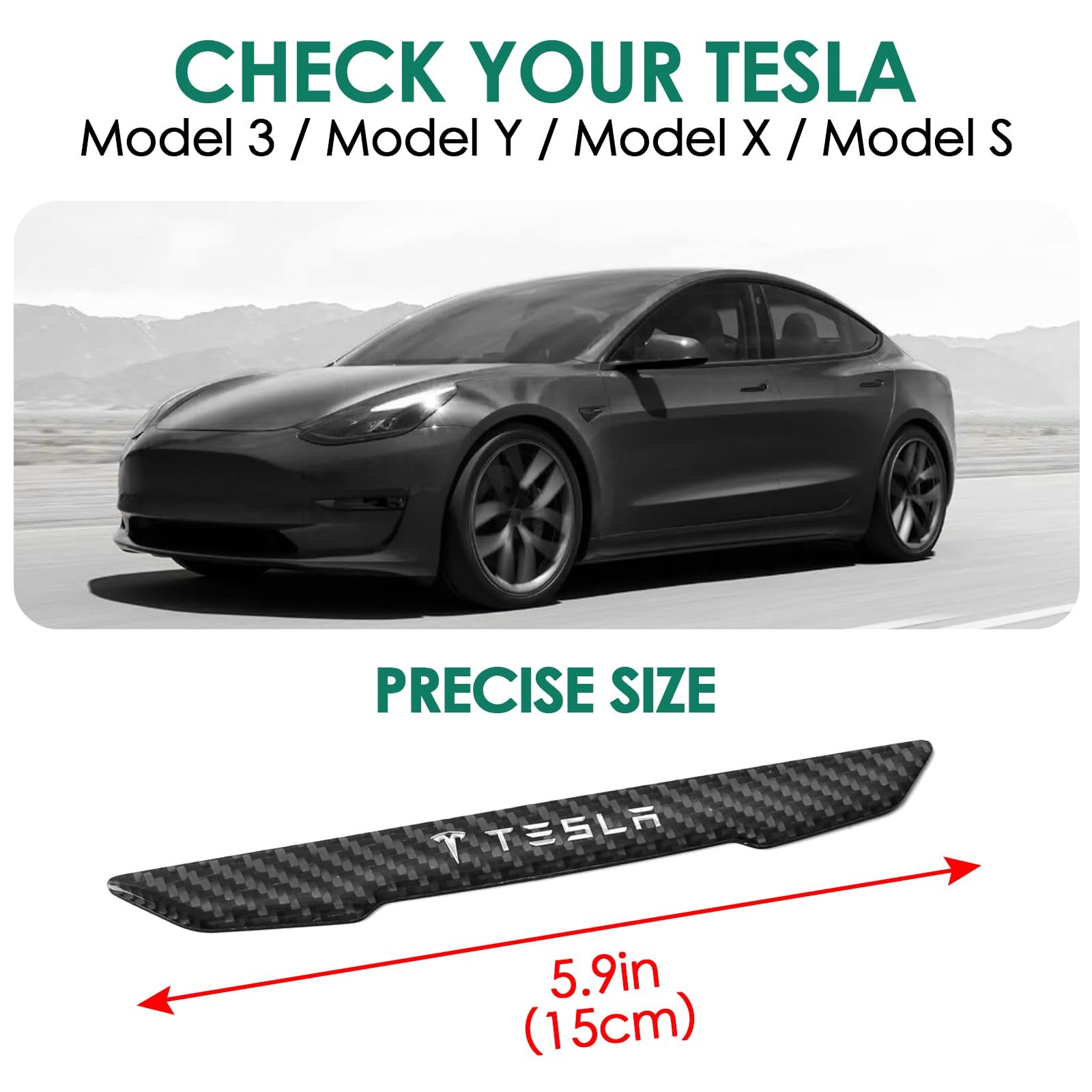 ONKENTET 4 Pcs Car Door Corner Bumper Guards Strip Tesla Models, Black