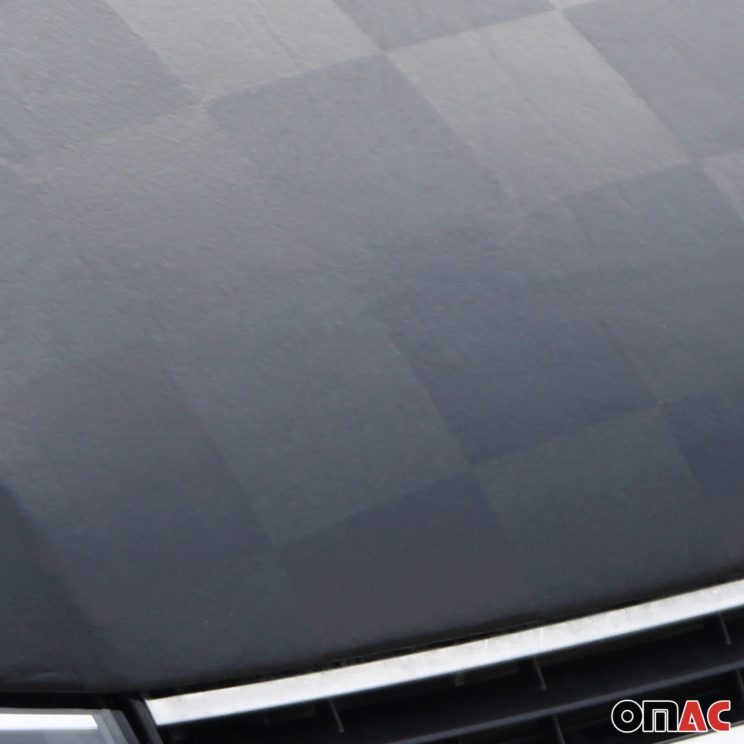 Car Bonnet Mask Hood Bra for Honda Civic 2006-2011 Black Chequered 1 Pc