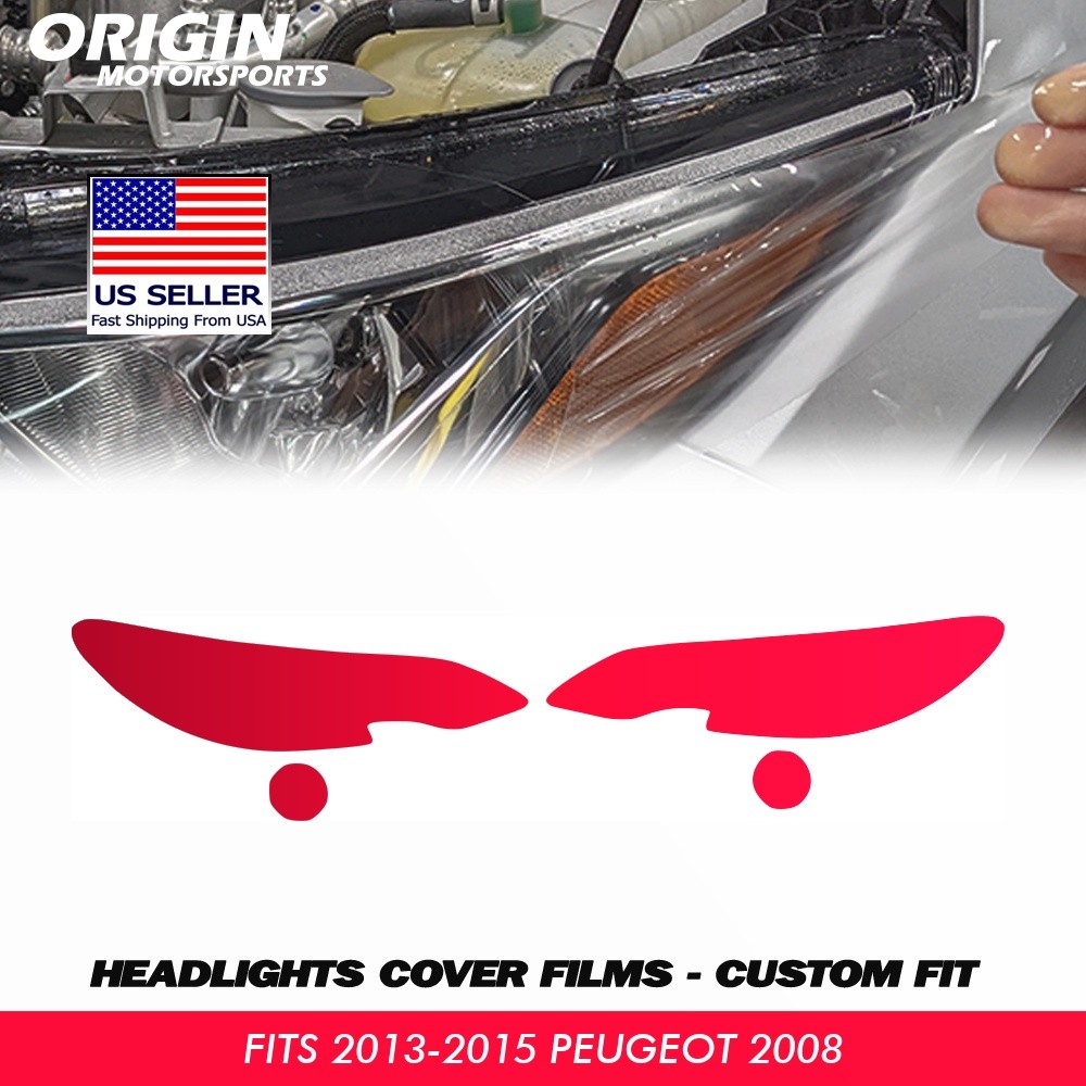 PreCut Headlights Protection Clear Covers Bra PPF For 2013-2015 Peugeot 2008