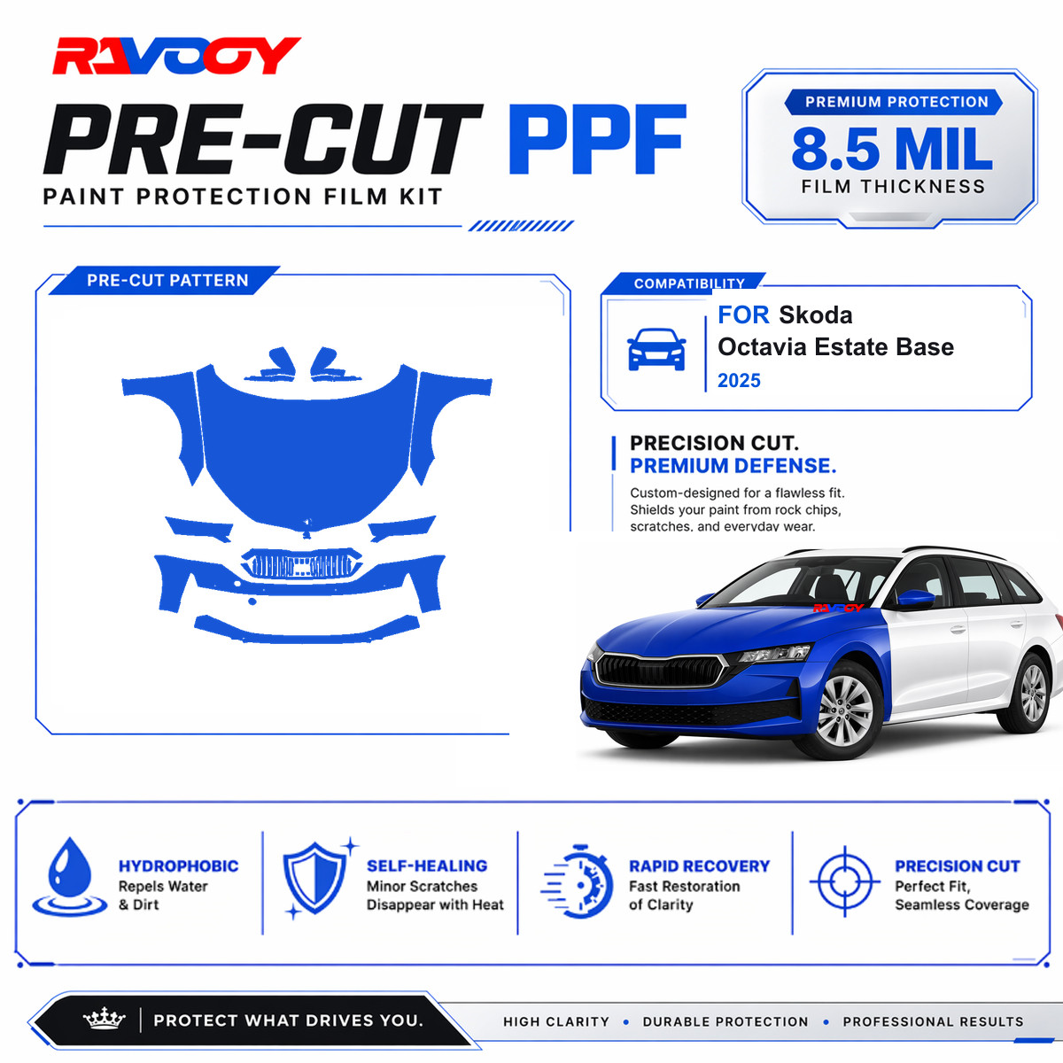 Precut PPF Clear Bra Kit For Skoda Octavia Estate Base 2025