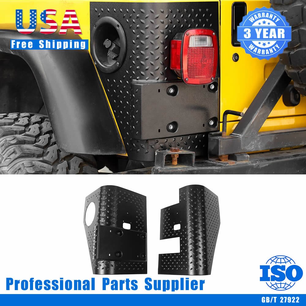 Fit Jeep Wrangler TJ 97-06 Rear Body Corner Guards Taillight Armors Kit Set of 2