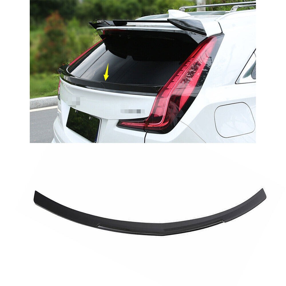 For Cadillac XT4 2019-2025 ABS Black Middle Trunk middle Spoiler Wing Flap