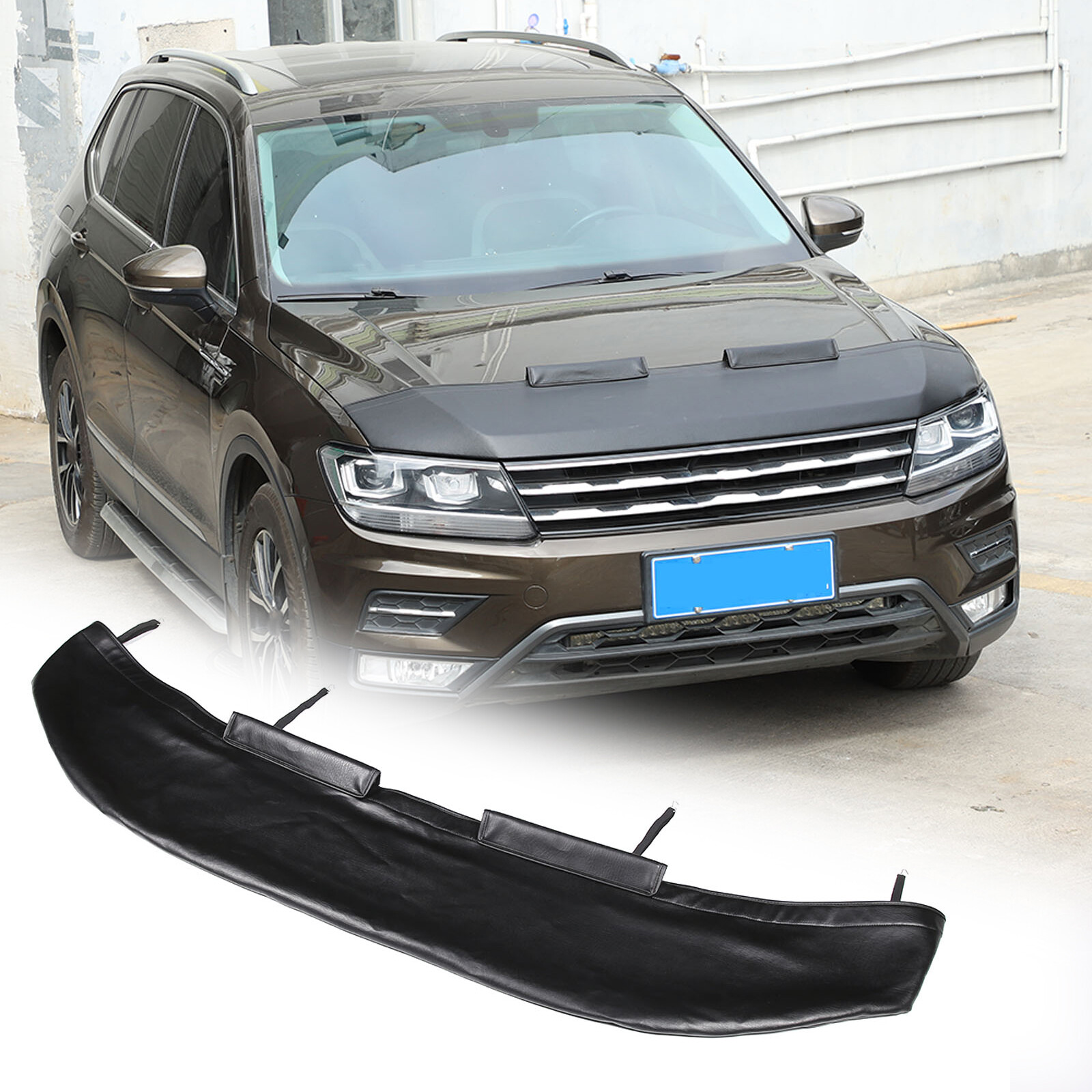 Front Hood Cover Engine End Bra Protector for Volkswagen VW Tiguan 2018-24 Black