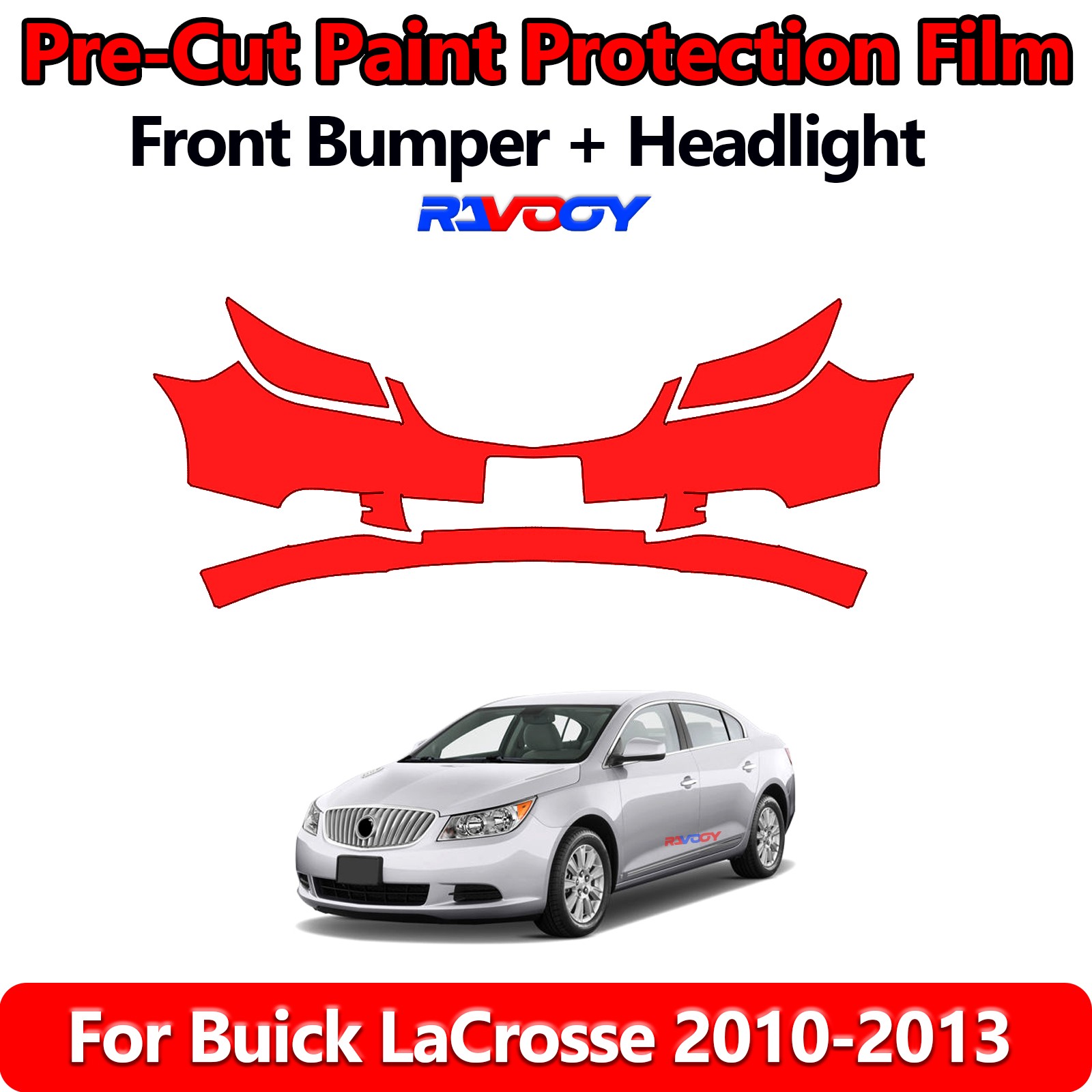 8.5Mil PreCut Front Bumper PPF Kit Film For Buick LaCrosse 2010-2013