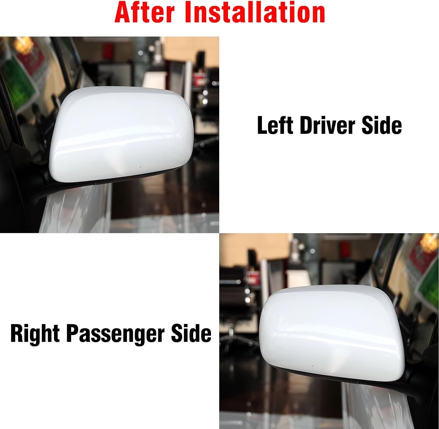 2PCS White Side Mirror Cover Clip-on Toyota Yaris 2006 2007 2008 2009 2010 2011