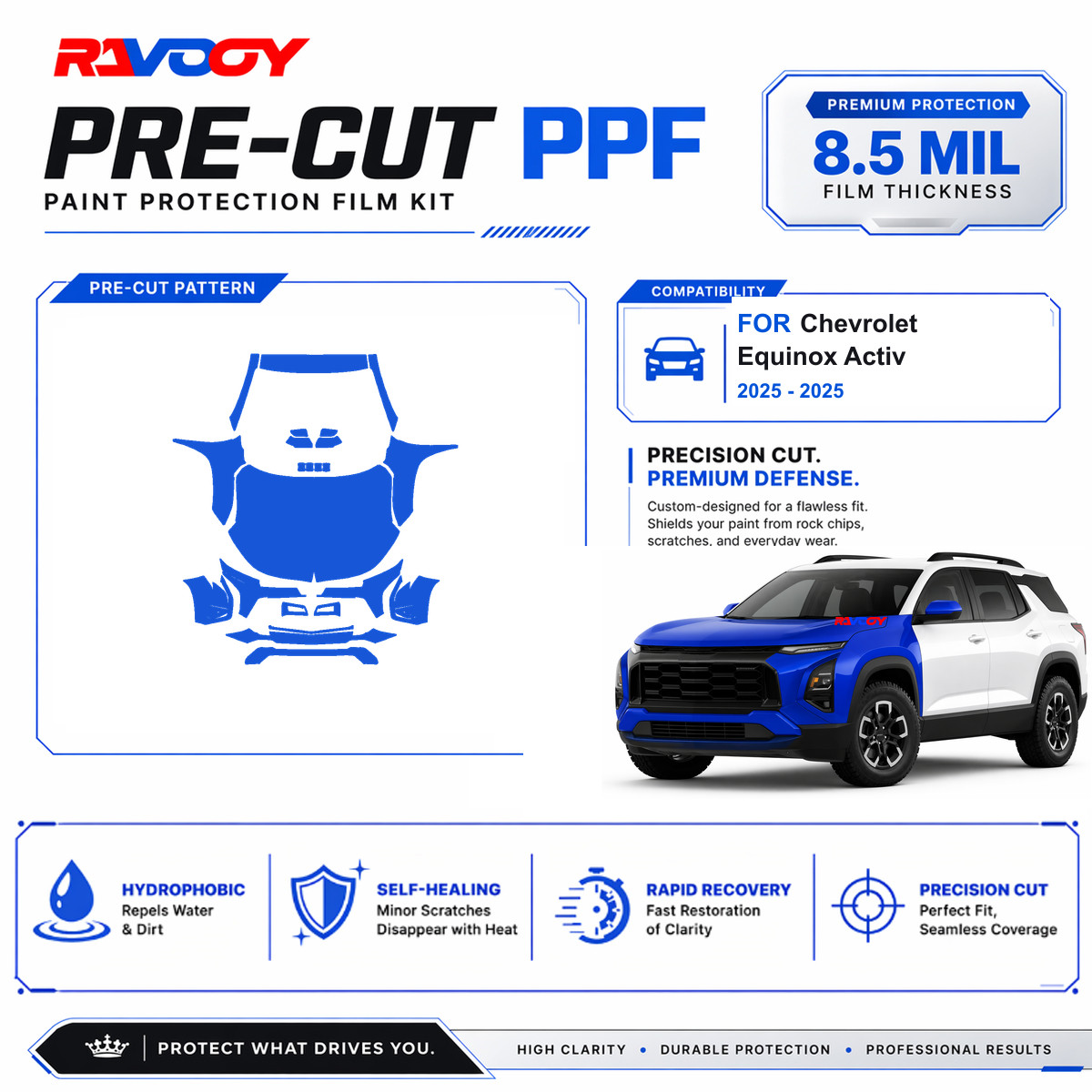 Precut PPF Clear Bra Kit For Chevrolet Equinox Activ 2025-2026 8.5mil TPU