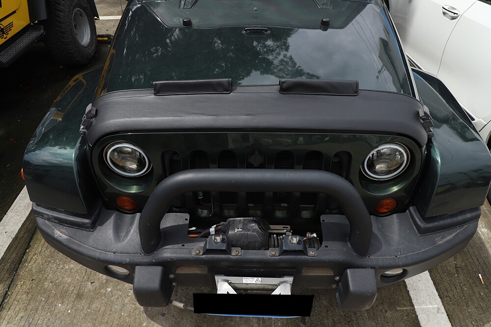 Canvas Hood Cover Front End Bra Protector V-Hood Covers For Jeep Wrangler 2007+