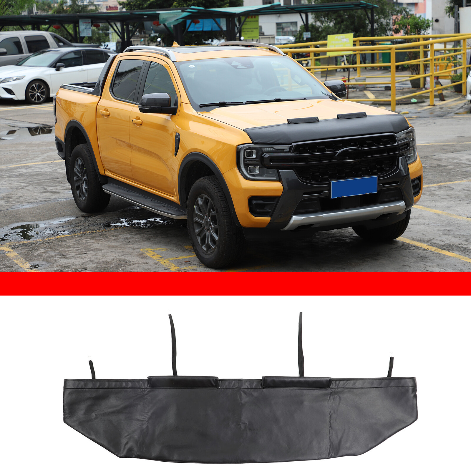 Front Hood Bonnet Mask Hood Bra Engine End Bra Protector Fits Ford Ranger 2024+