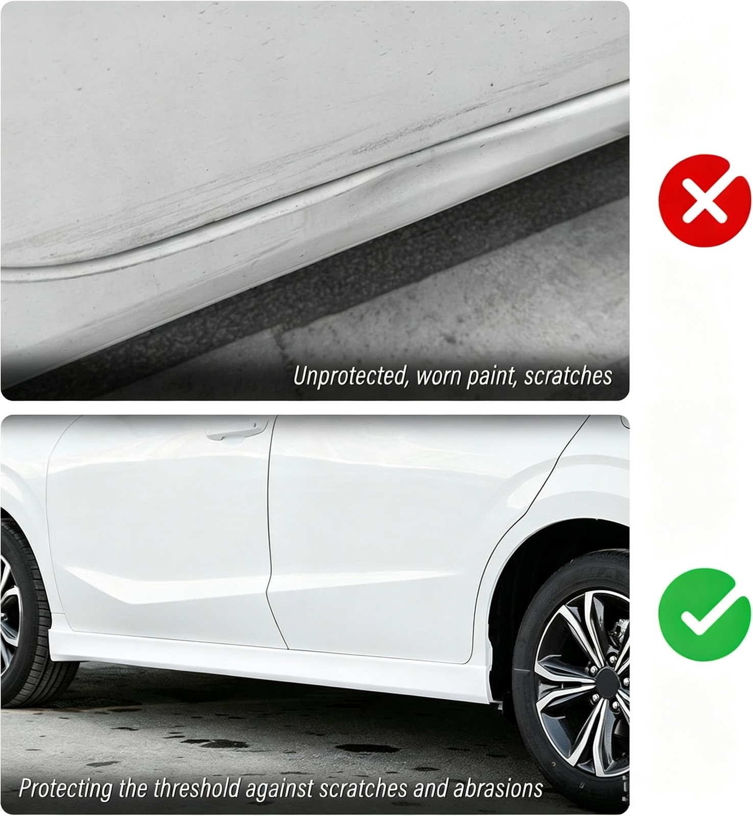 Rubber Side Skirt Rocker Panel Trim Custom For Chevrolet Bumper Protector Strip
