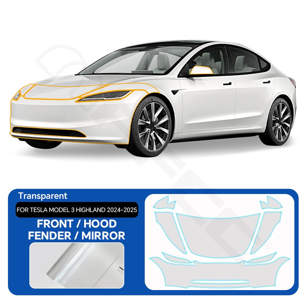 PreCut Paint Protection Film Gloss Clear PPF For Tesla Model 3 Highland 2024-UP