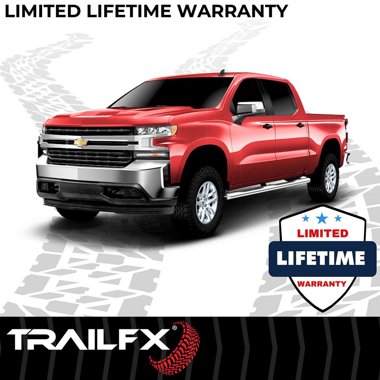 TrailFX A1535S 4 Inch Oval Straight Pol Stainless Steel Rocker Panel Mount