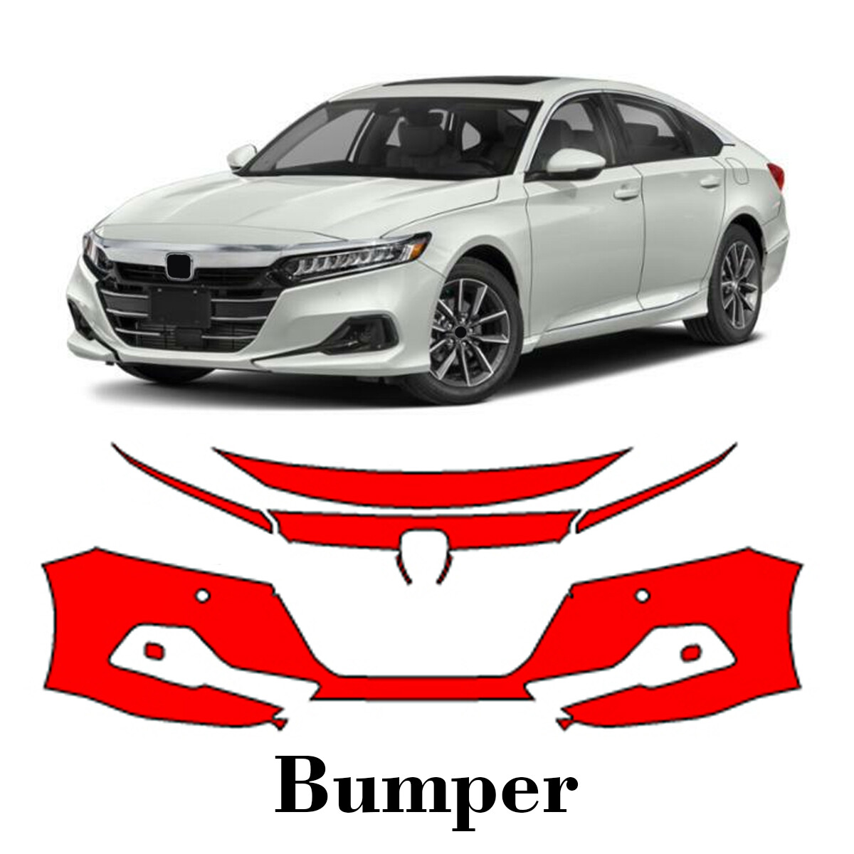 Front bumper PreCut PPF Paint Protection Film For Honda Accord 2021-2022