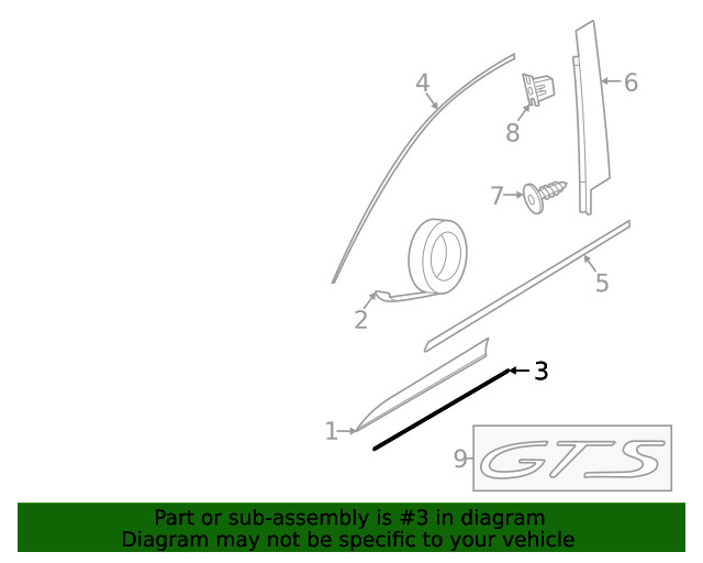 Genuine Porsche Stone Guard 95B-853-824-A