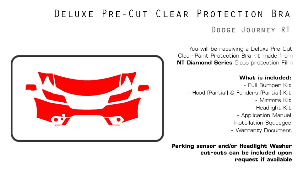 Dodge Journey 2012-2018 PreCut Paint Protection Film Clear Bra PPF