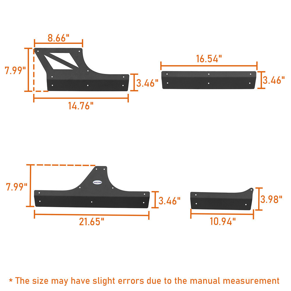 Steel Body Armor Rocker Panel Cladding For Jeep Wrangler JL 2018-2025 4-Door
