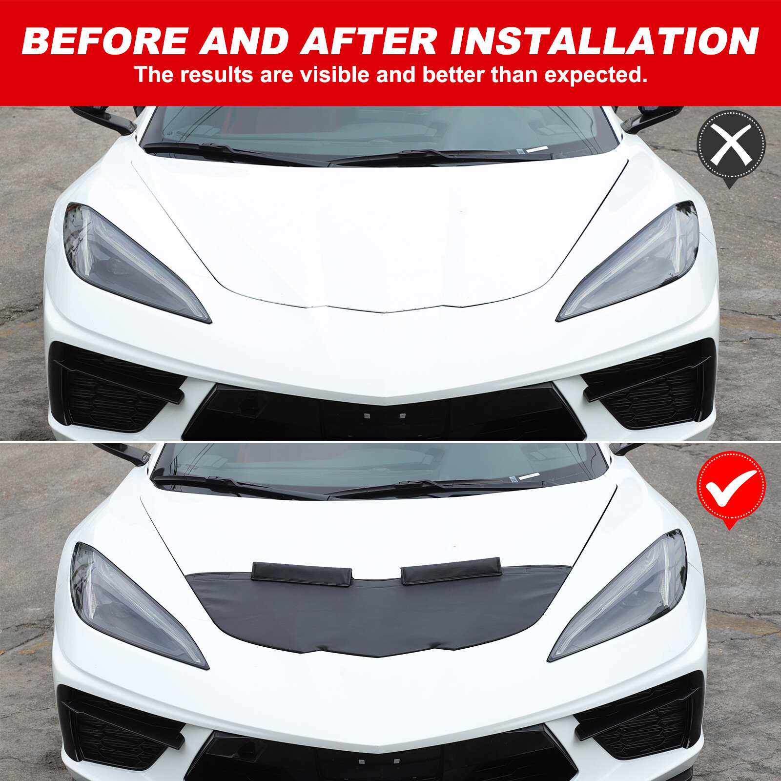 Front End Cover Hood Car Mask Bra Protector For Corvette C8 2020-2024 Z51 Z06 US