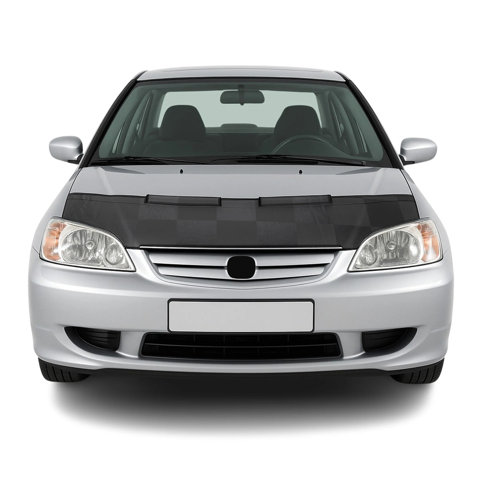 Car Bonnet Mask Hood Bra for Honda Civic 2001-2005 Sedan Black Chequered 1 Pc