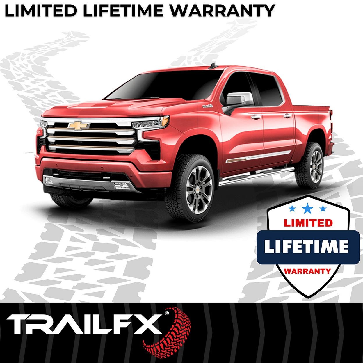 TrailFX A4017S With Step Pads 4 In Trapezoidal Straight Pol Stainless Steel With