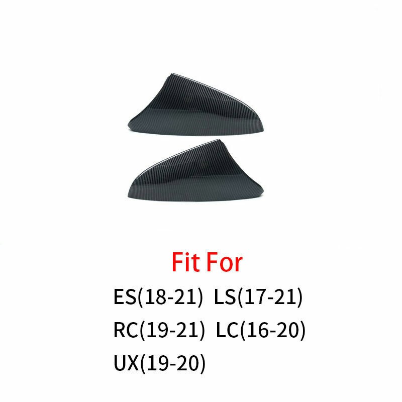 For Lexus ES 2019-2025 Carbon Fiber Ox Horn Rearview Mirror Cover Trim 2pcs