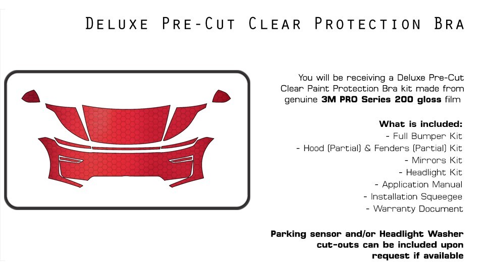 PreCut 3M PRO Series 200 Paint Protection Film Clear Bra PPF Kit