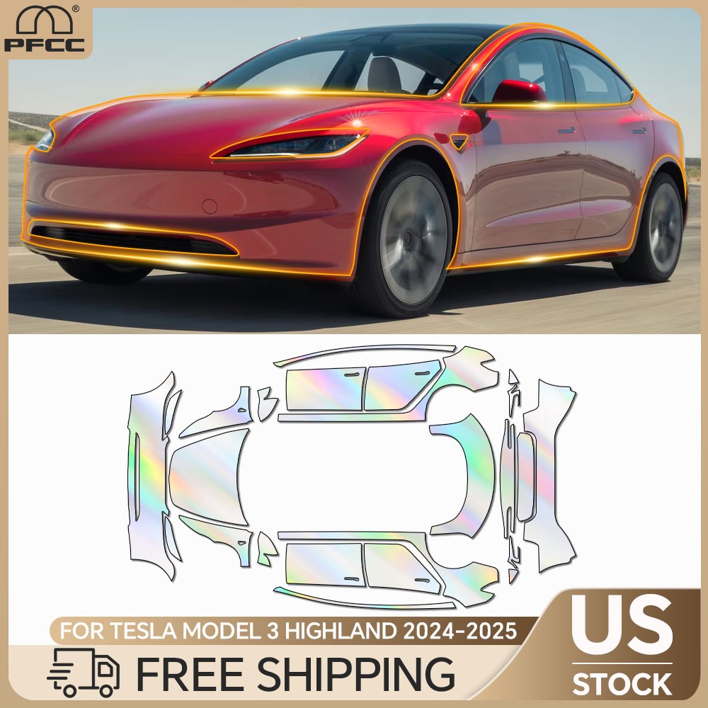 2024-2026 Tesla Model 3 Highland Full Car PreCut Paint Protection Film Clear PPF