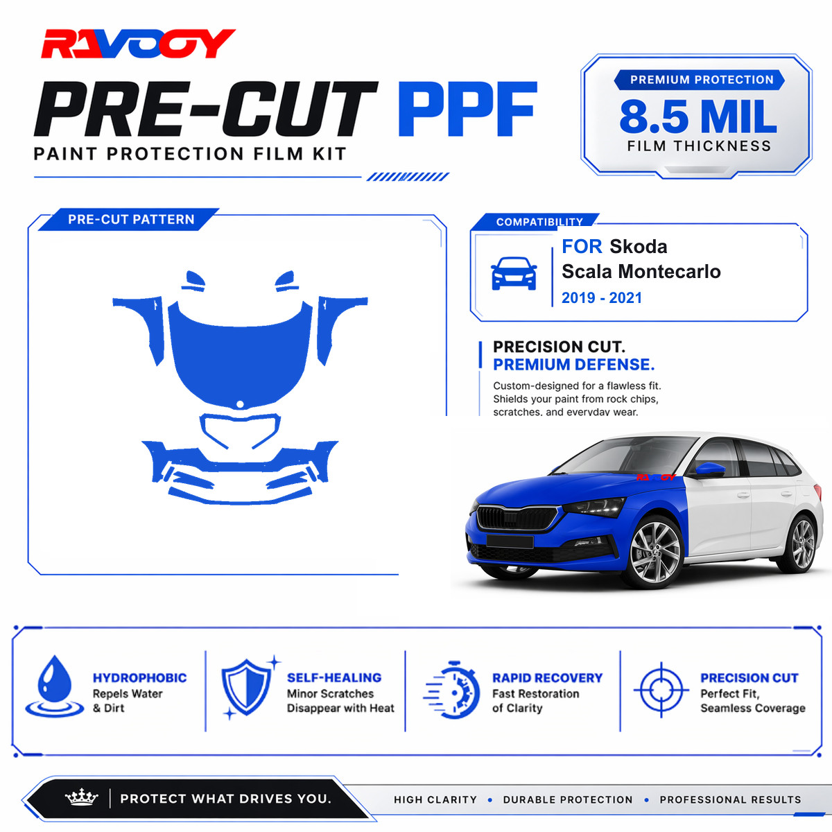 Precut PPF Clear Bra Kit For Skoda Scala Montecarlo 2019-2021