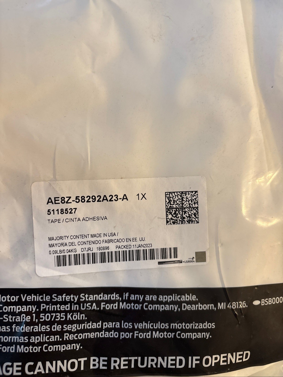 Genuine Ford Stone Guard AE8Z58292A23A Fender Protection Focus Front OEM