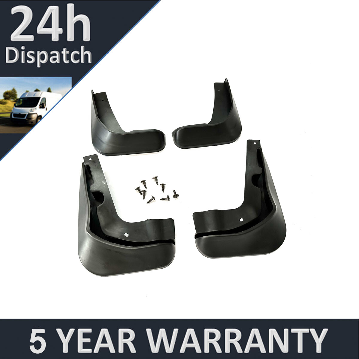 Tailored Mud Flaps Set of 4 For Ford Focus Saloon 2012-2018 Purevue