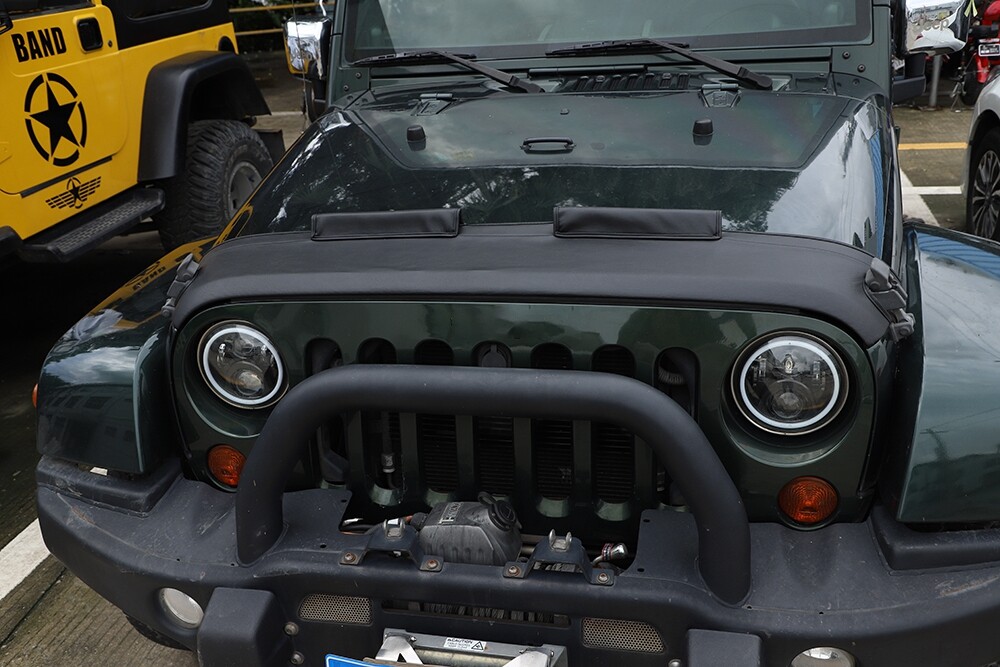 Canvas Hood Cover Front End Bra Protector V-Hood Covers For Jeep Wrangler 2007+