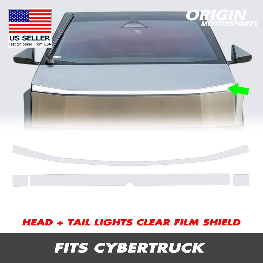 For 2024-2025 Cybertruck Front Light Bar + Tail Lights PPF Clear Bra Film Cover