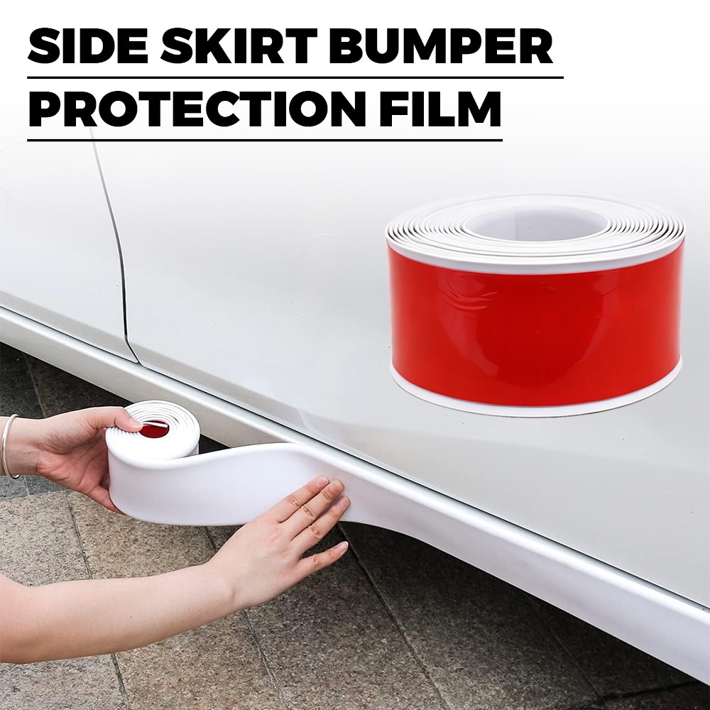 13FT Side Skirt Rocker Panel Trim For Dodge Rubber Anti-Scratch Edge Guard White