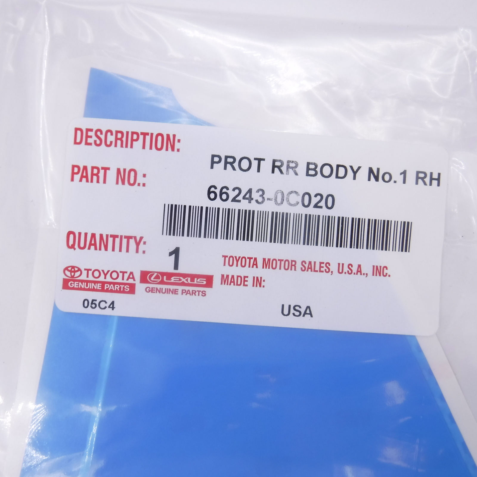 OEM Toyota 662430C020 Right Stone Guard Protector Rear Body for 2014-2021 Tundra
