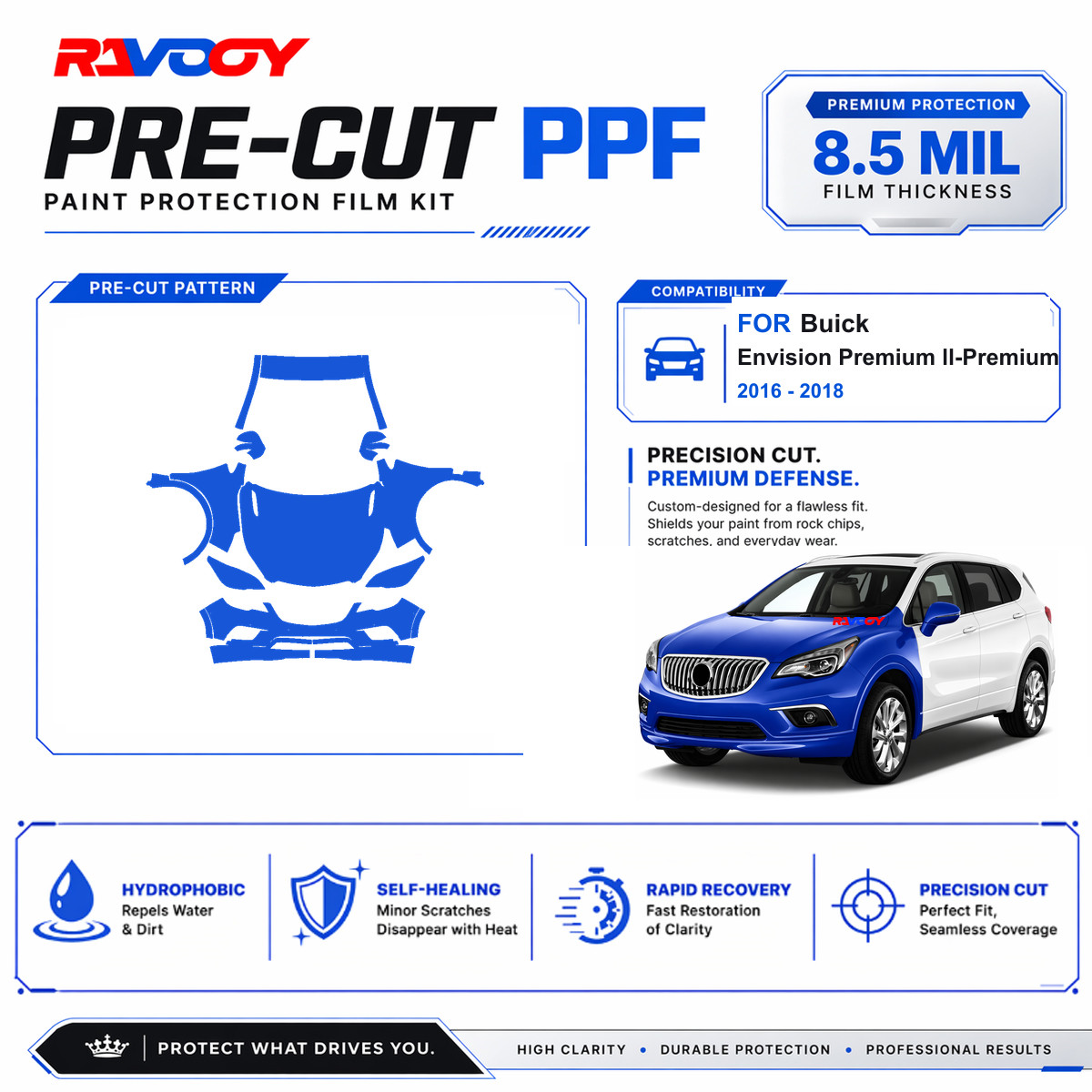 Precut PPF Clear Bra Kit For Buick Envision Premium ll-Premium 2016-2018