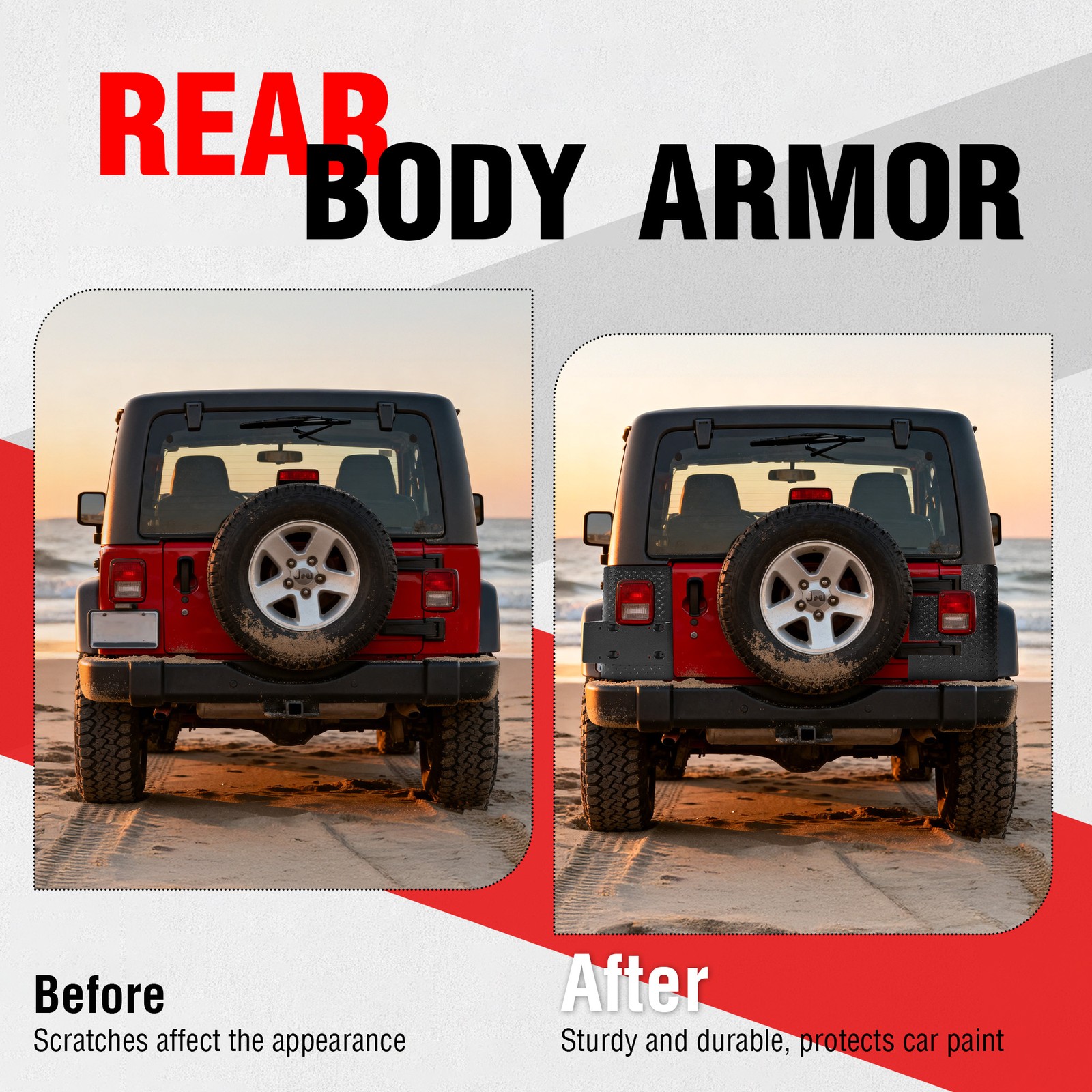 Rear Body Armor Corner Guards Cover For 1997-2006 JEEP WRANGLER TJ LH&RH