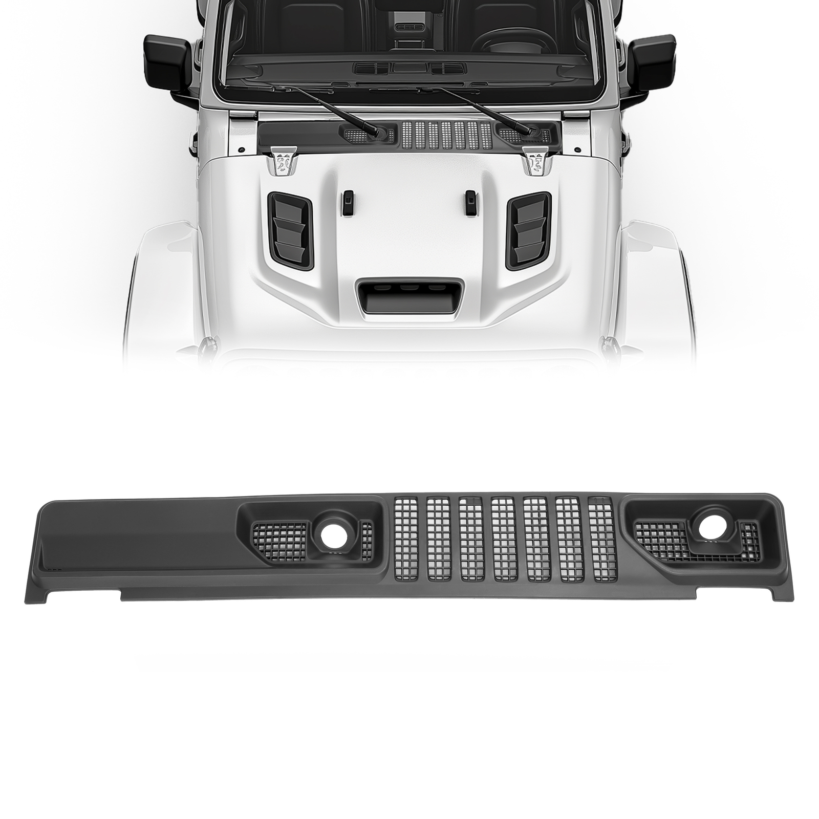 Wiper Cowl Panel Windshield Grille Cover Fits Jeep Wrangler JL / Gladiator 18-24