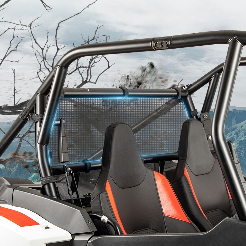 KEMIMOTO UTV Rear Window Net Mesh Windshield for Polaris 2024 RZR XP 1000 / 4