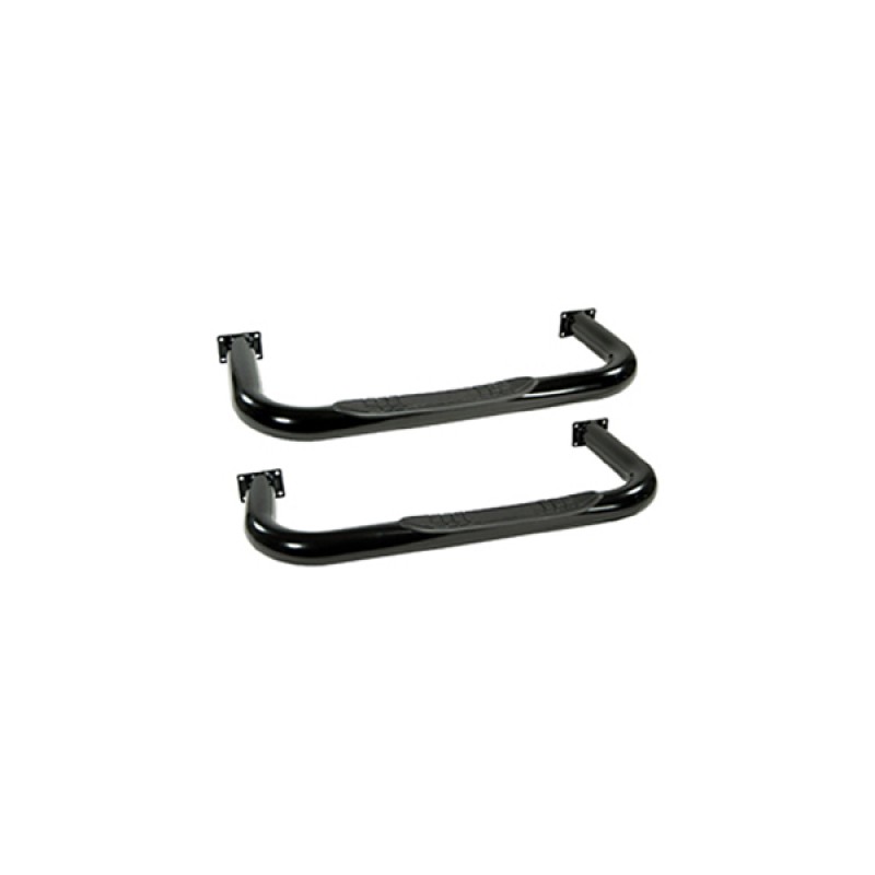 Rugged Ridge 3in Round Tube Side Steps Black Fits 76-83 Jeep CJ5